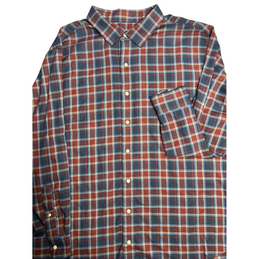 Vineyard Vines Tech Twill Plaid Shirt Mens 2XB Red Blue Button Down 1W013011